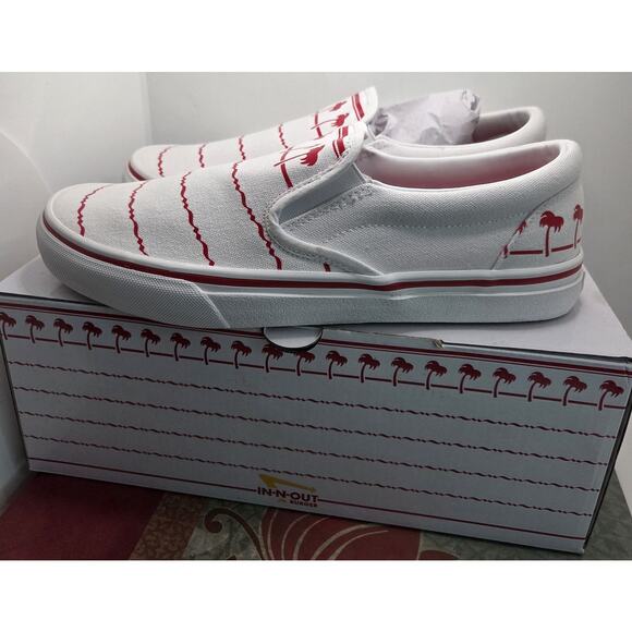 IN N OUT BURGER SLIP ONS SIZE MENS SIZE 12 DRINK CUP PALM TREE LIMITED ED - Picture 5 of 7